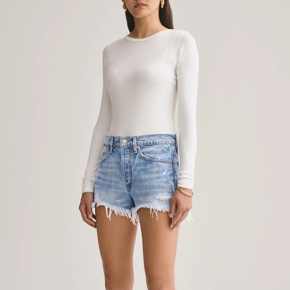 Agolde Parker Short in Swampmeet (24) - Picture 3 of 12